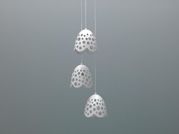[LA/127/BI] Lampada a sospensione con paralume in metallo bianco D19,5xD19,5x125h cm