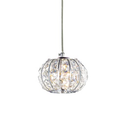 [8021696044187] Lampada a sospensione cromo D 150 x H min 350 - max 2100 mm