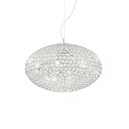 [8021696059181] Lampada a sospensione cromo D 400 x H min 470 - max 2220 mm