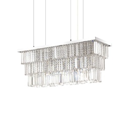 [8021696166322] Lampada a sospensione cromo L 830 x H min 600 - max 1300 x P 305 mm