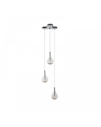 [LA/061] Lampada a sospensione in vetro e metallo rosa Perle STS