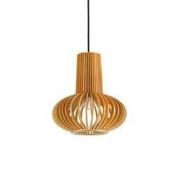 [8021696159850] Lampada a sospensione legno D 260 x H min 510 - max 2260 mm