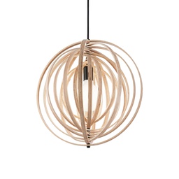 [8021696138275] Lampada a sospensione legno D 500 x H min 740 - max 2490 mm