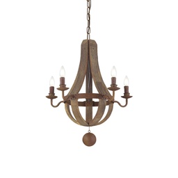 [8021696129921] Lampada a sospensione legno D 520 x H min 860 - max 2170 mm