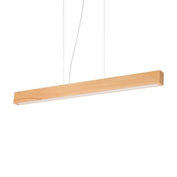 [8021696284460] Lampada a sospensione legno L 1100 x H min 330 - max 2170 x P 80 mm