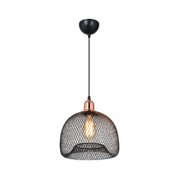 [FZ97667] Lampada a sospensione metallo traforato nero Arenda MDL4323