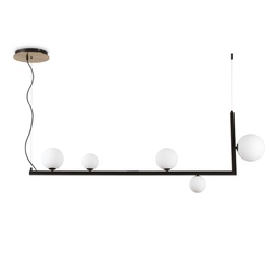 [8021696273648] Lampada a sospensione nero L 1355 x H min 705 - max 1600 x P 200 mm