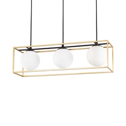 [8021696198125] Lampada a sospensione ottone L 700 x H min 445 - max 1450 x P 185 mm
