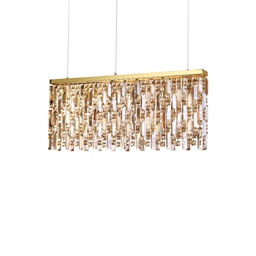 [8021696200064] Lampada a sospensione ottone L 800 x H min 585 - max 1345 x P 55 mm