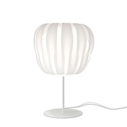 [QN/T/33/W] Lampada da Tavolo Base e Stelo Bianco in Metallo Cm. 19 x 33h
