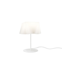 [WANDA/T/35/W] Lampada da Tavolo Base e Stelo in Metallo Cm. 28 x 35h