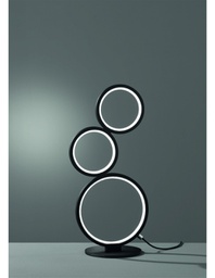 [TRIO522610332] Lampada da Tavolo Rondo 3 Cerchi Led Nero H45 cm Trio Lighting