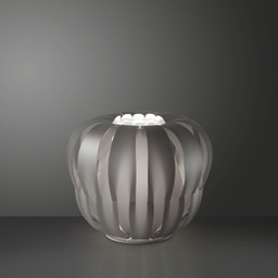 [QN/L/42/SVR] Lampada da Tavolo Silver in Metallo Bianco Cm 42 x 33h