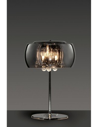 [TRIO511210306] Lampada da Tavolo Vapore Vetro Cromo E Pendenti Ø28 cm Trio Lighting