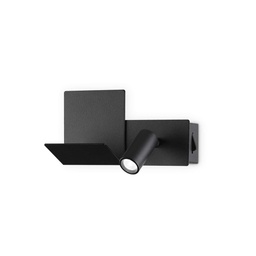 [8021696306827] Lampada da parete nero L 190 x H 130 x P min 75 - max 105 mm