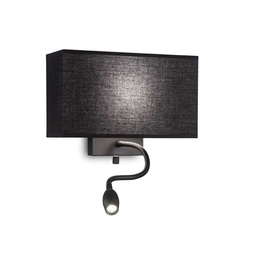 [8021696215709] Lampada da parete nero L 320 x H 225 x P 110 mm