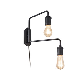 [8021696242385] Lampada da parete nero L 50 x H 290 x P 310 mm