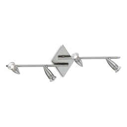 [8021696006321] Lampada da soffitto Alfa PL4 Nickel - L 715 x H 160 x P 220 mm