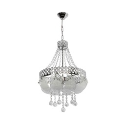 [FZ97674] Lampada da soffitto Sare MDL3550 argento vetro decorato e pietre effetto cristallo