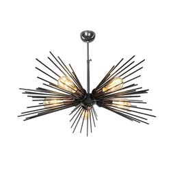 [EFFEZ97668] Lampada da soffitto a 5 luci Salem MDL3806 metallo nero EFFEZ