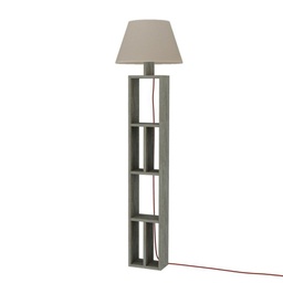 [FZ96921] Lampada da terra in legno con libreria Giorno 23,5x15xh.163,5 cm.