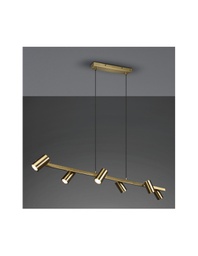 [TRIO302400604] Lampadario 6 Faretti GU10 Orientabili Marley Ottone Invecchiato Trio Lighting