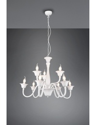 [TRIO112900931] Lampadario Bianco Sala Da Pranzo 9 Luci Con Catena Elsa Trio Lighting