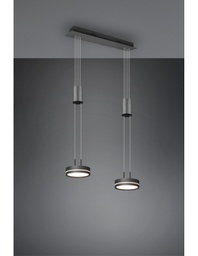 [TRIO326510242] Lampadario Isola Doppio Disco Led Sospeso Franklin Antracite Trio Lighting