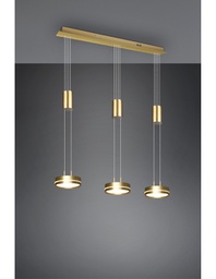 [TRIO326510308] Lampadario Moderno Led 3 Dischi Ottone Franklin Trio Lighting
