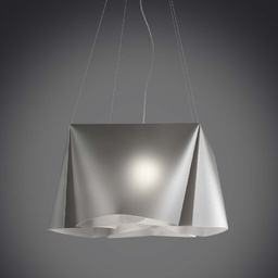 [WANDA/S5/60/SVR] Lampadario a sospensione cinque luci luci WANDA in Polilux Argento diametro 59x h31 cm