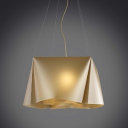 [WANDA/S5/60/NGLD] Lampadario a sospensione cinque luci luci WANDA in Polilux Oro diametro 59x h31 cm