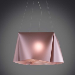 [WANDA/S5/60/PKM] Lampadario a sospensione cinque luci luci WANDA in Polilux Rosa diametro 59x h31 cm