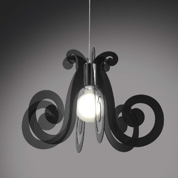 [MI/S/64/FU] Lampadario a sospensione in Plexiglas MIZAR Fumè diametro 64x h41 cm