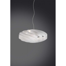 [FLAT/S/70/W] Lampadario a sospensione in Polilux FLAT tre luci Bianco diametro 70x h34 cm