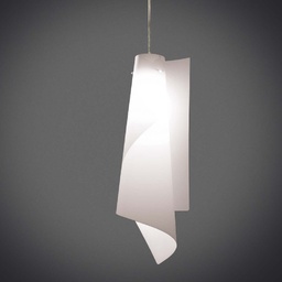 [VELA/S/50/W] Lampadario a sospensione in Polilux VELA Bianco diametro 19 x h49 cm