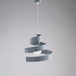 [BL141-1-GR] Lampadario a sospensione in ferro una luce Grigio 30x h23 cm