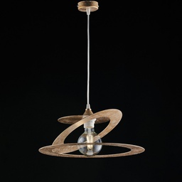 [BL208-1-OR] Lampadario a sospensione in taglio laser ferro Bianco Oro 40x h18 cm