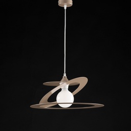 [BL208-1-TO] Lampadario a sospensione in taglio laser ferro Tortora una luce diametro 40x h18 cm