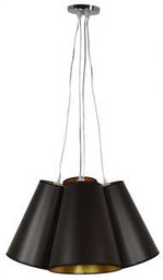 [V9157970000] Lampadario moderno 4 cappelli neri Ø cm. 60 h 130