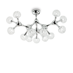 [8021696093512] Lampadario moderno da soffitto 15 luci cromo D 75 x H 45 cm