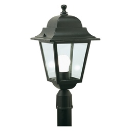 [DFL8042726] Lanterna Testa-Palo 'Quadrata' 100 W - Cm 41 X  21 X  6 Nero