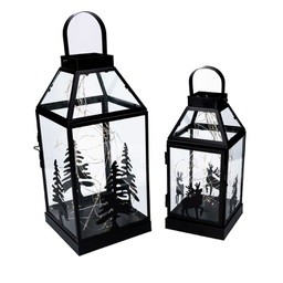 [V3725300000] Lanterna metallo 1-2 nero cm17x17h37