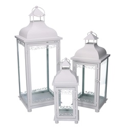 [V3725080000] Lanterna metallo 1-3 bianco cm20x20h53,2