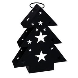 [V3725170000] Lanterna metallo albero nero cm20x6h25