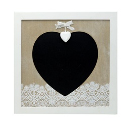 [V5915680000] Lavagna legno elegancia cuore quadro cm 30x30x1