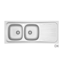 [DFLEX-140-1780-DX] Lavello Appoggio In Acciaio Mod. La01 Cm 120X50