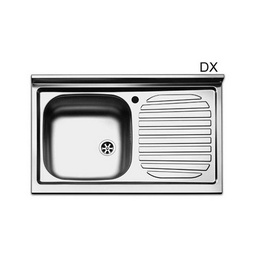 [DFLEX-140-180-DX] Lavello appoggio acciaio inox 1 vaschetta 80 cm gocciolatoio dx