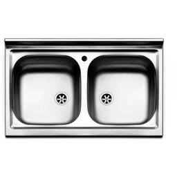 [DFLEX-140-1801] Lavello appoggio acciaio inox 2 vasche 80 cm