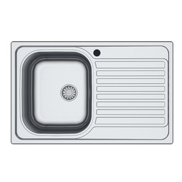 [FZ57144] Lavello cucina vasca acciaio inox da incasso gocciolatoio dx 50x79 cm(N273DX35)