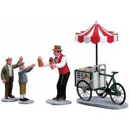 [20038641] Lemax - Set 4 Gelato Cart 32139 - Aggiungi un tocco dolce al tuo Villaggio di Natale!